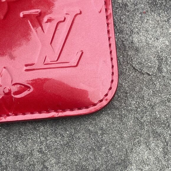 Louis Vuitton Red Vernis Pochette Key Cles Card Case Coin Purse - Picture 4 of 12